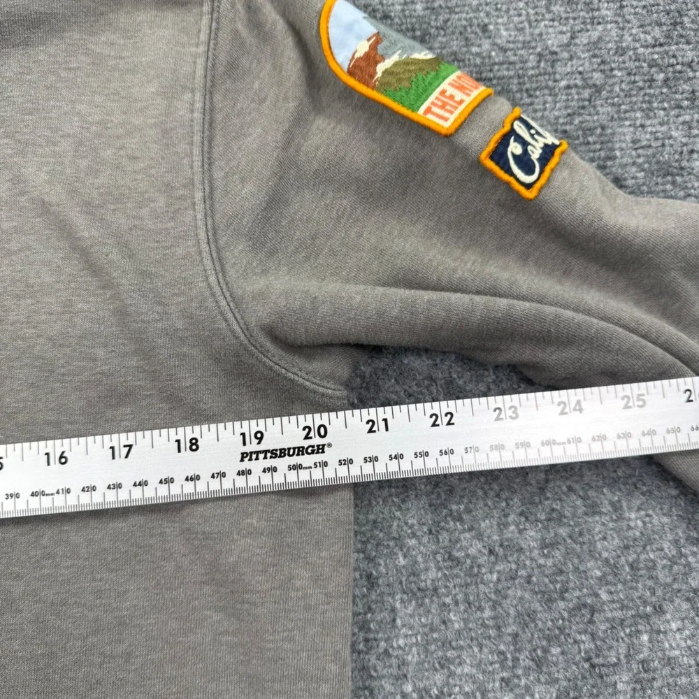 The North Face Novelty Patch Hoodie Small Gray Multi Patch Graphic Pullover Mens